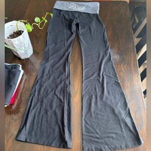 PINK Victoria's Secret Black and Gray Flare Pants